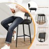26" Counter Height Bar Stools Set of 2 - Faux Leather Upholstered with Back & Metal Legs for Kitchen Island & Home Bars - 4 of 4