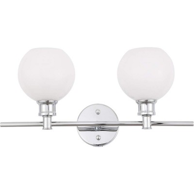 Collier 2-Light Chrome and Frosted White Glass Wall Sconce