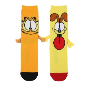 Garfield & Odie Women's Crew Magnetic Hand Holding Socks - 1 of 4