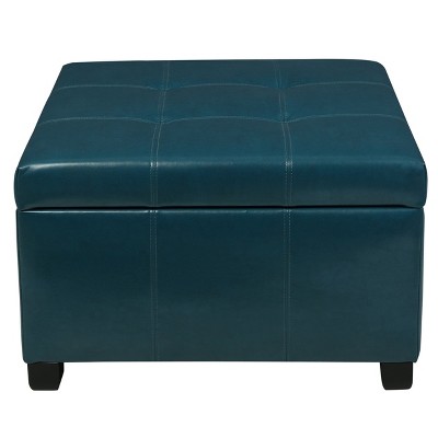 NicBex Modern 30" Square Storage Ottoman Leather Upholstered Footstools with Button Tufted for Bedroom and Living Room