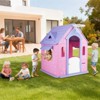 Kids Cottage Playhouse with Magnetic Dartboard, Basketball Hoop, Ring Toss & Soccer Goal – Indoor & Outdoor Playhouse - 2 of 4