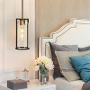 LNC Lakierowane 1-Lights  6" Modern Cylinder Mini Pendant  Lights, Black and Polished Gold with Clear Glass - 2 of 4
