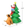 Angel Sar 79" Inflatable Christmas Tree with Santa & Puppy, LED Light-Up Yard Decoration, Waterproof Blow-Up Outdoor Decor for Garden, Party - 3 of 4