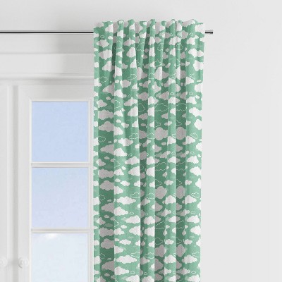 Bacati - Clouds in the City Mint Clouds Curtain Panel