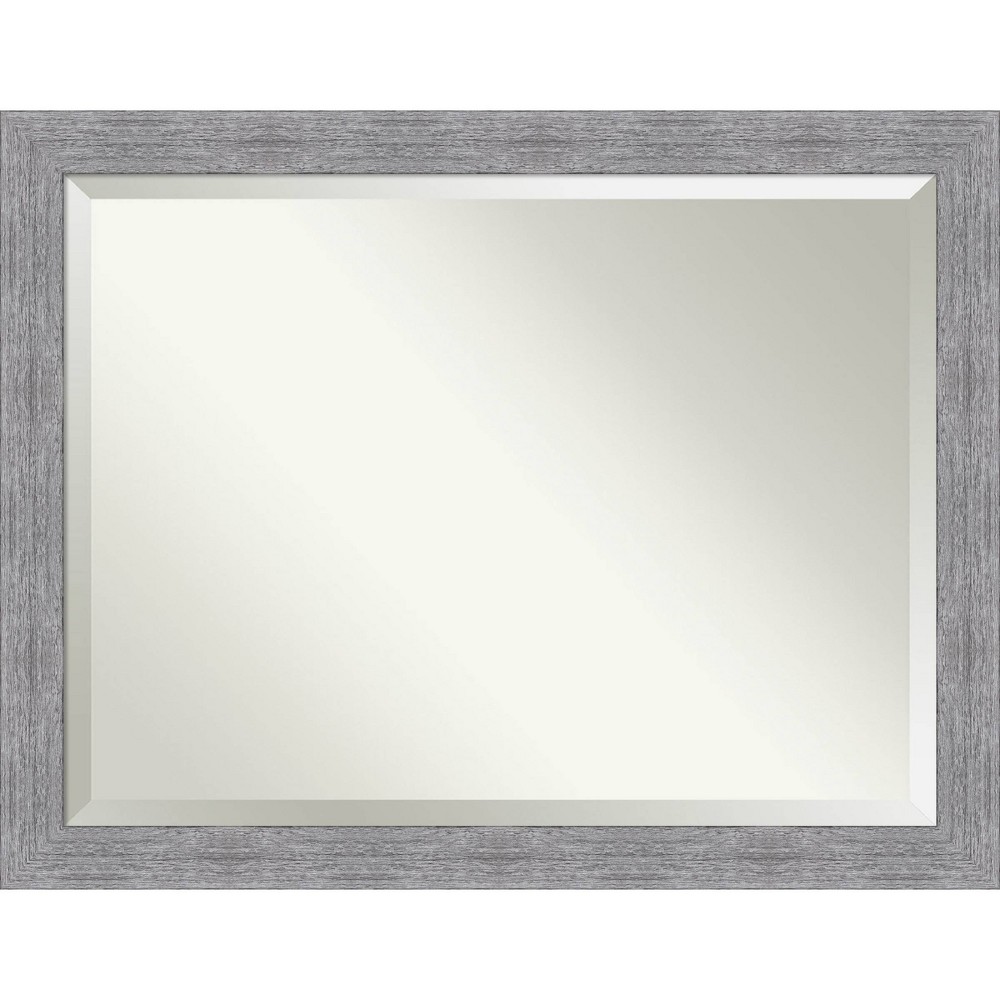 Photos - Wall Mirror 45" x 35" Bark Rustic Framed Bathroom Vanity  Gray - Amanti Art