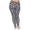 Women's Plus Size Printed Leggings - One Size Fits Most Plus - White Mark - 3 of 3