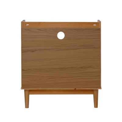 Mid-Century Modern Caramel Pine 2 Drawer Nightstand