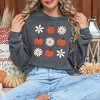 Simply Sage Market Pumpkin Daises Checkered Garment Dyed Sweatshirt - 2 of 2