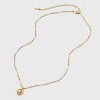 14K Gold Dipped Mother of Pearl Oval with Heart Pendant Necklace - Gold/Ivory - 2 of 4