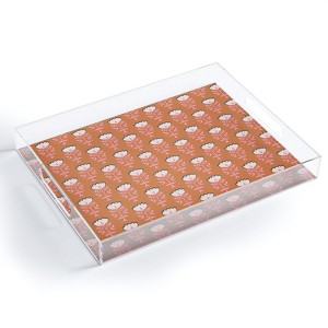 Schatzi Brown Norr Flower Orange Acrylic Tray - Deny Designs - 1 of 4