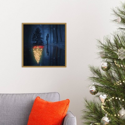 The Hope of Christmas Tree Framed Canvas Print