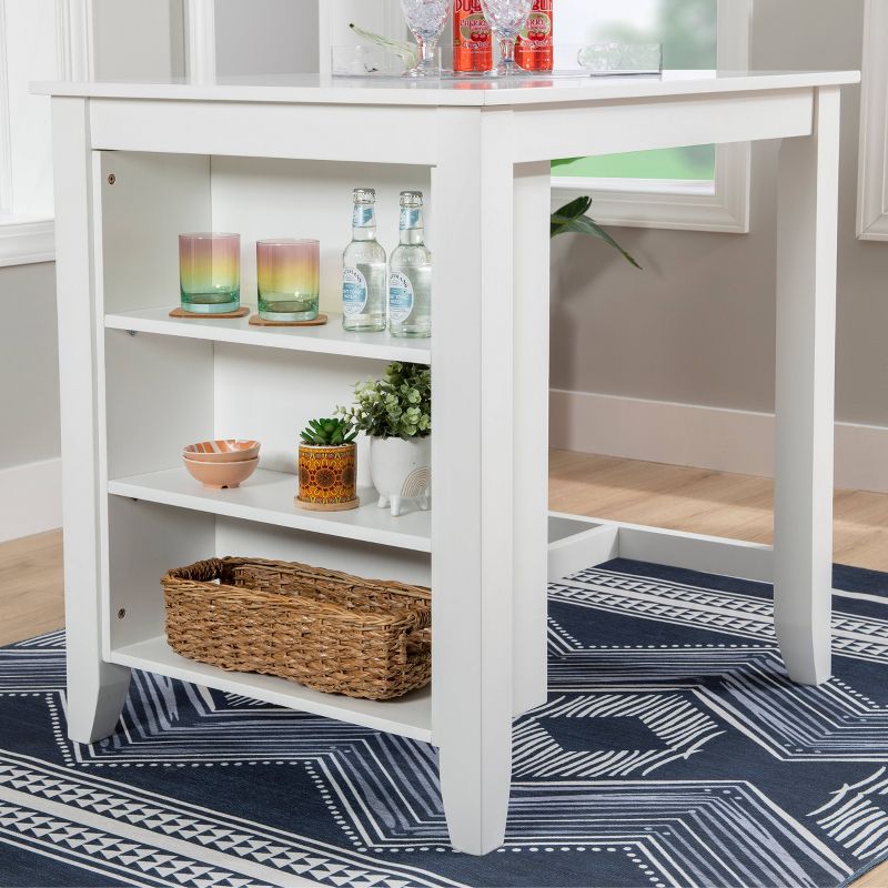 Shelby Solid Wood Space Saving Counter Height Table White - Powell, 3 of 12