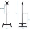 Mount-It! Height Adjustable TV Floor Stand | Universal Pedestal TV Stand For 13 - 42 Inch Screens | For Indoor and Outdoor Portable TV Mount | Black - 4 of 4