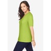 Jessica London Women's Plus Size Stretch Cotton Square Neck Tee - 4 of 4