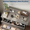 TackView 5 Drawer Dresser for Bedroom, 43.3''Tall Chest of Drawers with Metal Handles, Rustic Wooden Dresser for Living Room, Hallway - 2 of 4