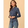 INSPIRE CHIC Women's Chiffon Tie Neck Long Sleeve Floral Blouse - 4 of 4
