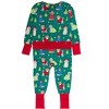 RuffleButts SoftSnooze Baby Girls Holiday Convertible Ruffle One Piece Pajama - 2 of 2