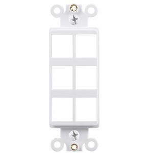 Monoprice Dcor Insert for Keystone 6 Hole - White  for Home Office  Install - 1 of 2