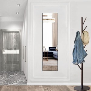 Rect Mirror Full Length,Floor Mirror With Stand, Aluminum Alloy Full Body Mirror, Standing Hanging Or Leaning Against Wall -The Pop Home - 1 of 4