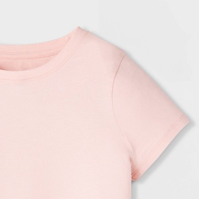 Cat & Jack Girls' Short Sleeve 100% Cotton Classic Fit T-Shirt - Cat & Jack™ Clay Pink S — фото 3