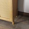 GlasFlength Utility Storage Cabinets Mid Century Modern Cabinet with Woven Rattan Doors for Living Room Dining Room, Beige, 23.6"*11.8"*46.5" - 4 of 4