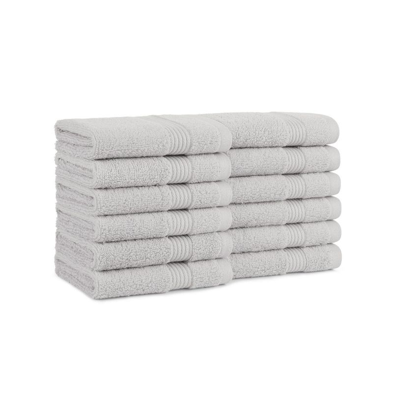 Host & Home Cotton Luxury Washcloths (12 Pack), 13x13, Quick-Drying, Dobby Border, 1 of 6