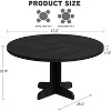 Round Dining Table for 4, 47 Inches Dining Room Table with Wooden Base,for Dining Room, Kitchen, Living Room (Table Only) - 3 of 4