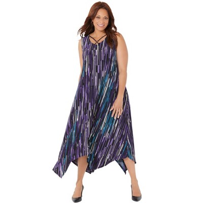 Catherines Women's Plus Size Anywear Reversible Crisscross V-Neck Maxi Dress