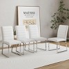 INFURNIC Dining Chairs 4-Pack Heavy-Duty PU Leather Thick Cushion Chairs with Iron Frame for Home and Office, White, 21.5"*17.2"*35.7" - 2 of 4