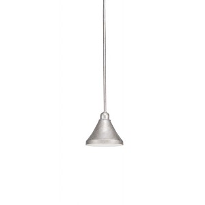 Toltec Lighting Vintage 1 - Light Pendant in  Aged Silver with 7" Aged Silver Cone Metal Shade Shade - 1 of 1