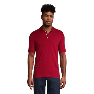 Lands' End School Uniform Men's Long Sleeve Interlock Polo Shirt - 1 of 4