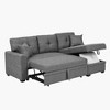 Racxily 84in Sectional Sofa, Pull Out Sleeper Couch Bed, L-Shaped Corner Reversible Sofas with Storage Chaise Apartment Living Room - 2 of 4