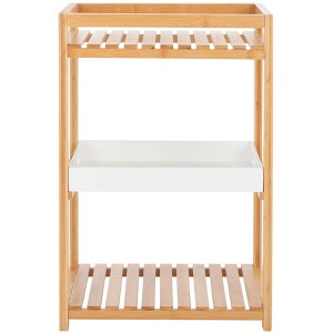 Akio 3 Tier Shelf - Indoor - STG1915 - White/Natural - Safavieh - 1 of 4