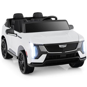 Costway 2 Seater Ride on Truck with Remote Control 3 Speeds LED Lights Horn Music Story Black/Pink/White - 1 of 4