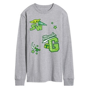 Men's - Star Wars - The Mandalorian Mando Letterman Long Sleeve Graphic T-Shirt - 1 of 2