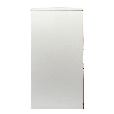 White Wood Laundry Sorter Cabinet with Drawstring Bags