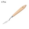 Unique Bargains Stainless Steel Flexible Pointy Wood Handle Painting Mixing Knife 4 Pcs - 3 of 4
