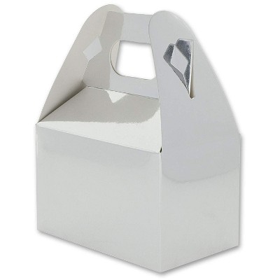 Juvale 36 Mini Silver Foil Treat Boxes Favor Boxes Paper Party Favors Gift Goodie Container, 4"x2.5"