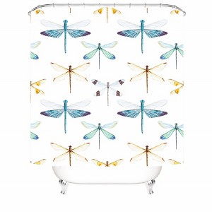 Dragonfly Shower Curtains for Bathroom Waterproof Fabric Bath Curtain Durable Soft Stylish Bathroom Decor 72x72 Inch - 1 of 1
