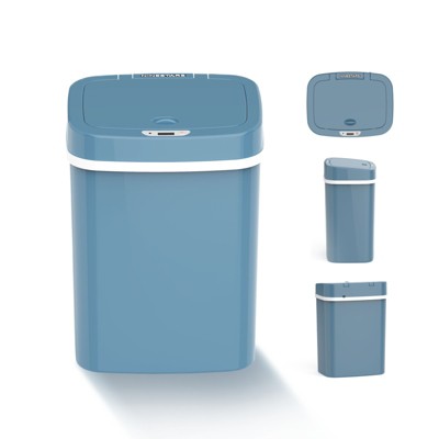 SEVOBAL Indoor Trash Cans 12L Garbage Can Kitchen Trash Can Automatic Sensor Touch Free Waste Bin for Bathroom Bedroom, Blue, 10.3"*7.8"*14.1"