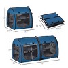 Munora 39" Dual Compartment Cat Carrier, Expandable Soft-Sided Pet Kennel with Removable Cushions & Storage Bag - Blue - 3 of 4