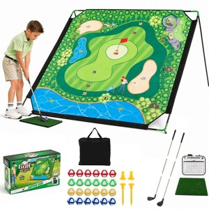 Gymax 6x6 ft Golf Chipping Game Set Target Mat (Golf Course