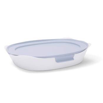 Rubbermaid DuraLite Glass Bakeware 1.75qt Square Baking Dish with Shadow  Blue