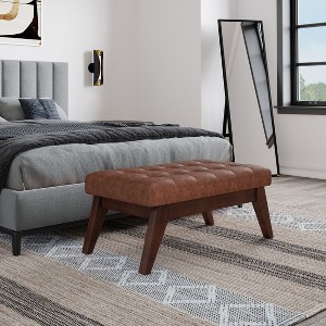 NicBex 40.2" Storage Bench Rectangle Mid Century Faux Leather Tufted Ottoman Bench for Bedroom, Entryway - 1 of 4