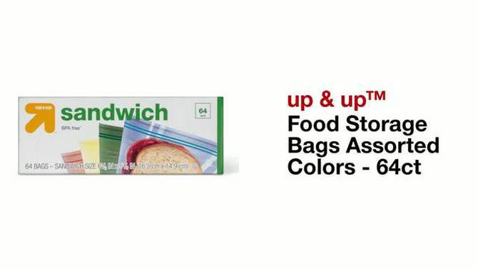Food Storage Bags Assorted Colors - 64ct - up &#38; up&#8482;, 2 of 8, play video