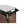 DOMETOUR Outdoor Kitchen Wicker Island Cart with Storage, Wheels, Stainless Steel Top, Side Handle, Patio Kitchen/Bar Cart, Brown - 4 of 4