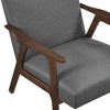 Fabric Upholstery Solid Rubberwood Contemporary Wood-Arm Accent Chair with Dacron Foam Seat, Attached Cushions and Natural Finish Frame - 4 of 4