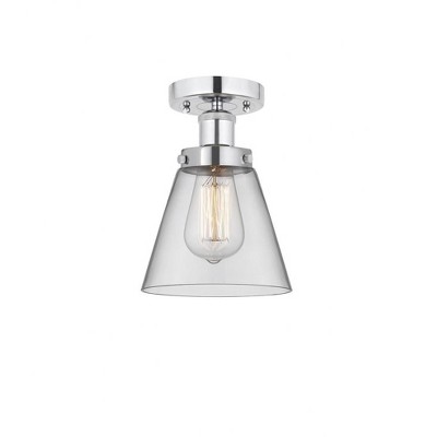 Cone - 1 Light Semi-Flush Mount In Industrial Style-8.25 Inches Tall and 6.5 Inches Wide