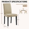 Yaheetech Set of 2 Armless Upholstered Dining Chairs with Solid Wood Legs - 3 of 4
