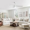 TOBILI 52 Inch Modern White Ceiling Fan with 18W LED Light and 3 ABS Blades Noiseless Reversible DC Motor - 4 of 4